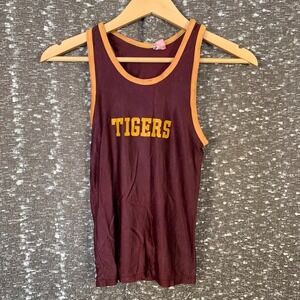 Vintage 60s 70s Mason Basketball Jersey Tigers Maroon/Gold Size Youth Small